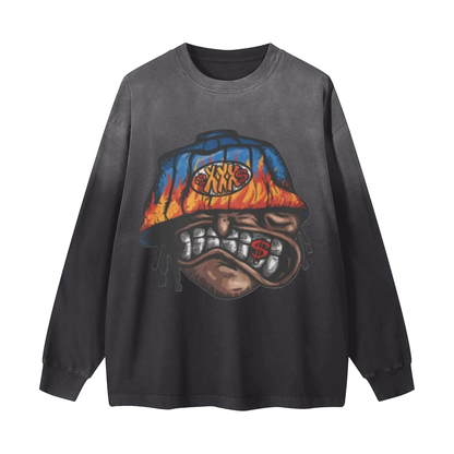 Gradient Washed Long Sleeve T-Shirt