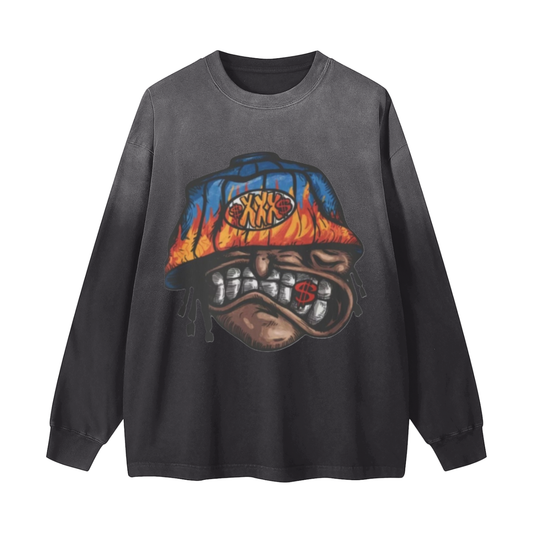 Gradient Washed Long Sleeve T-Shirt